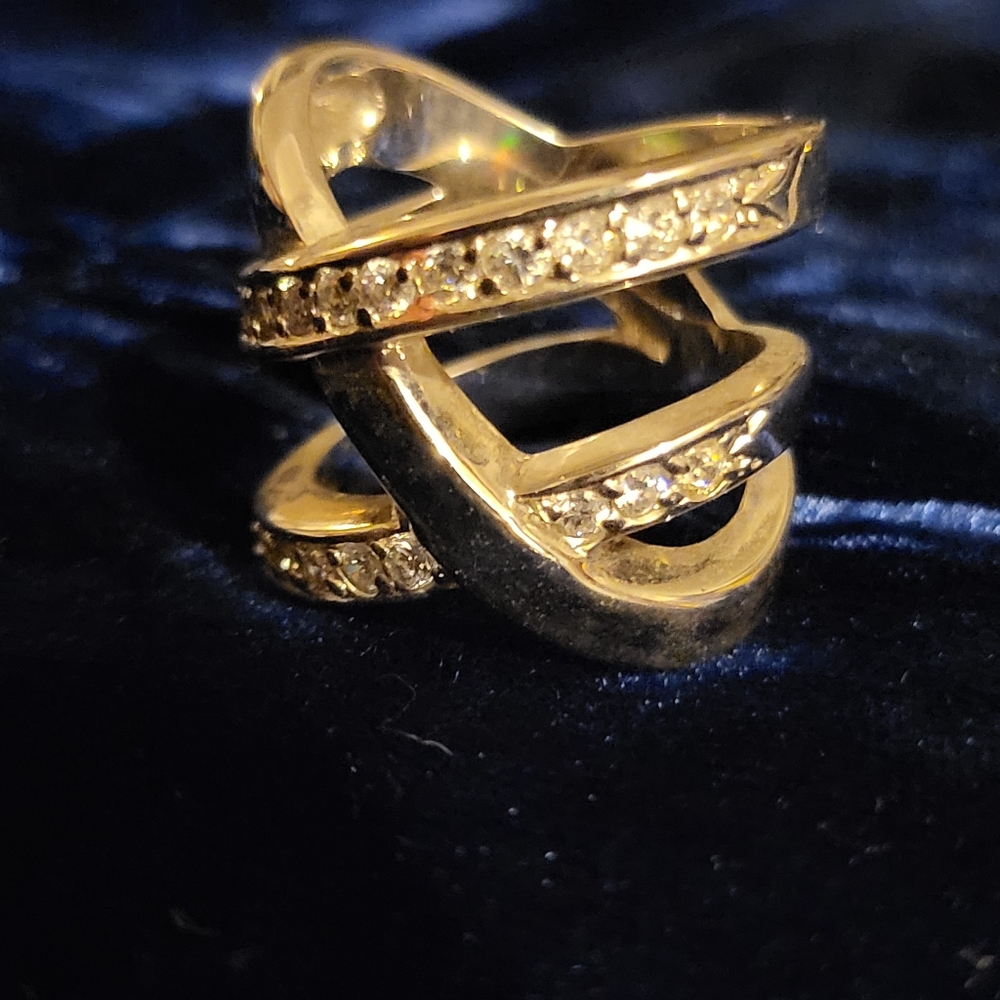 Silver Crystal Ring - image 1